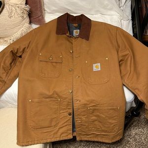 Loose Fit Firm Duck Blanket Lined Chore Coat